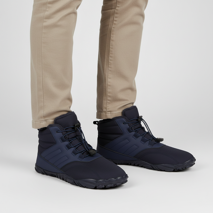 Anders waterproof winter boots in navy, side on-foot view