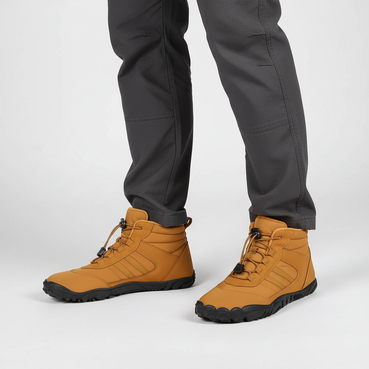 Anders waterproof winter boots in tan, side on-foot view