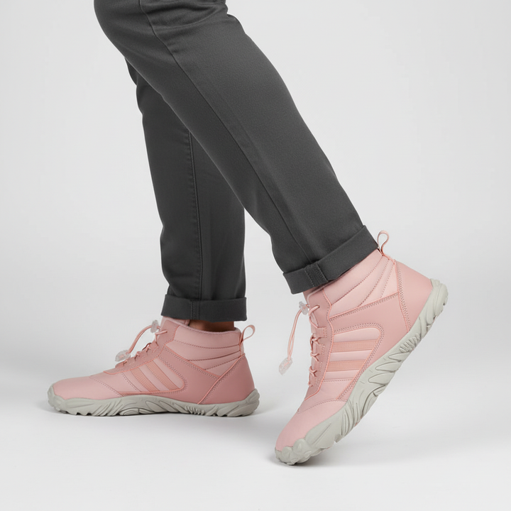 Anders waterproof winter boots in pink, side on-foot view