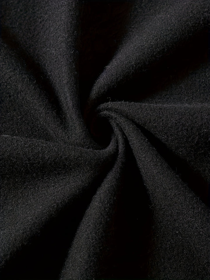 Black fleece fabric close-up texture detail