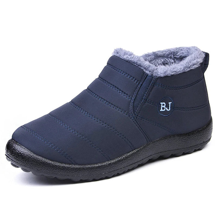 Callum ankle snow boots in navy blue, front angled view
