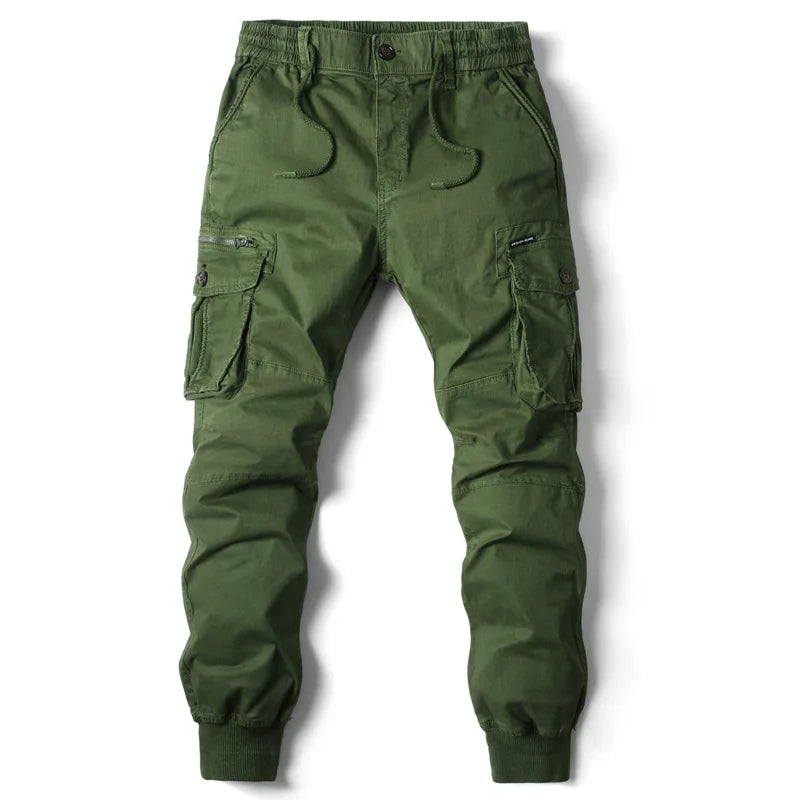 Dorian utility cargo jogger pants in army green, front view