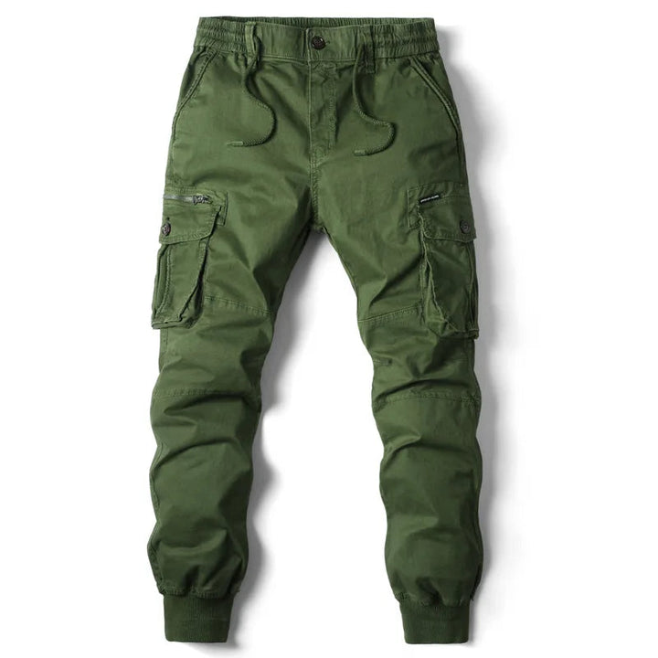 Dorian utility cargo jogger pants in army green, front view