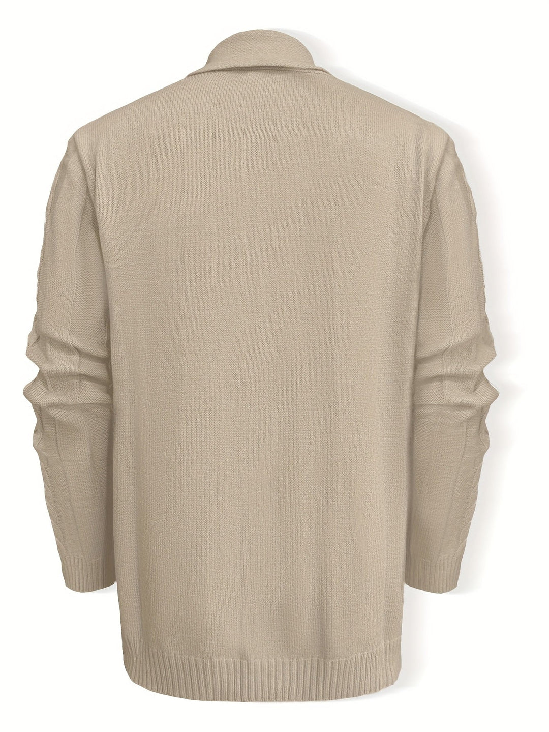 Julian beige cable knit cardigan, back view