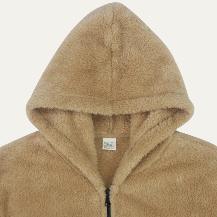 Close-up of Marcus fleece jacket hood detail