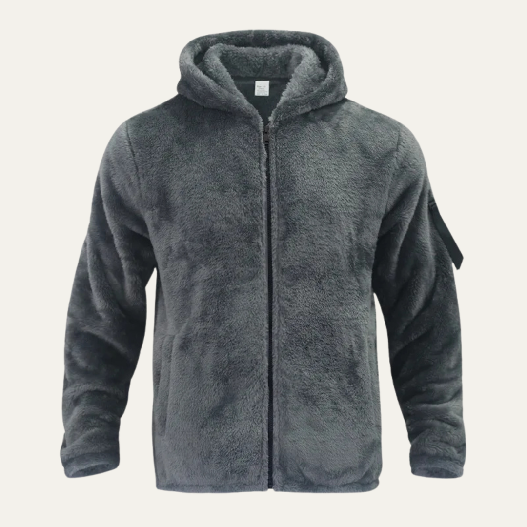 Marcus fleece hooded jacket in gray colorway