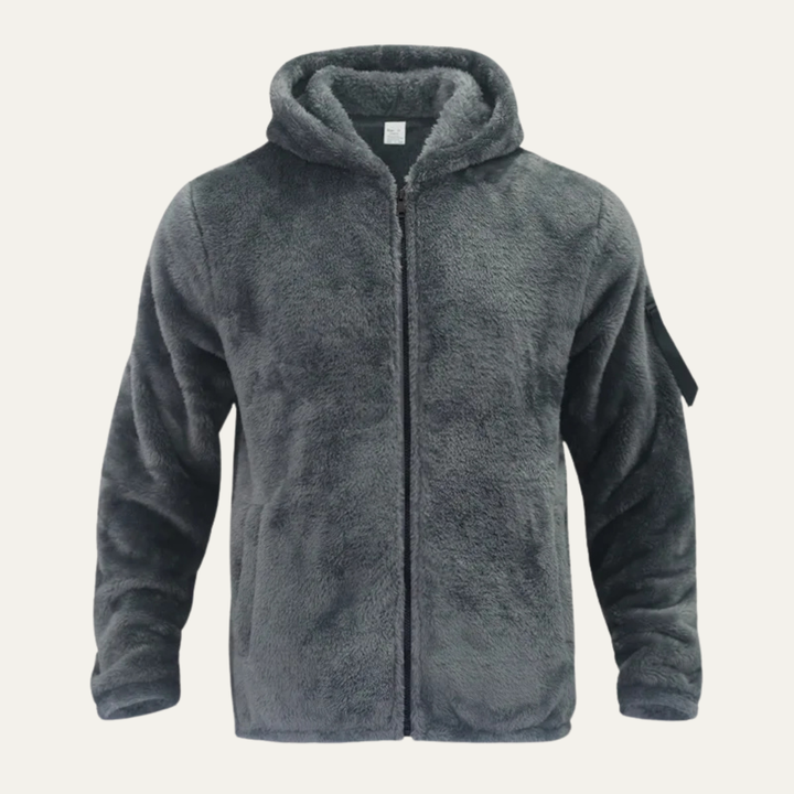Marcus fleece hooded jacket in gray colorway