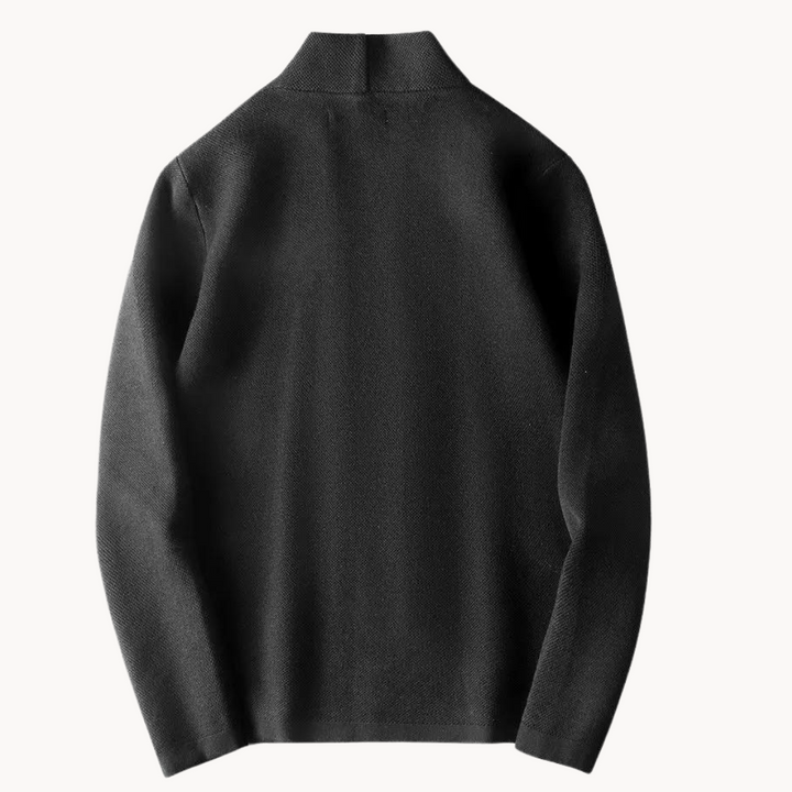 Weston knit cardigan back view in black