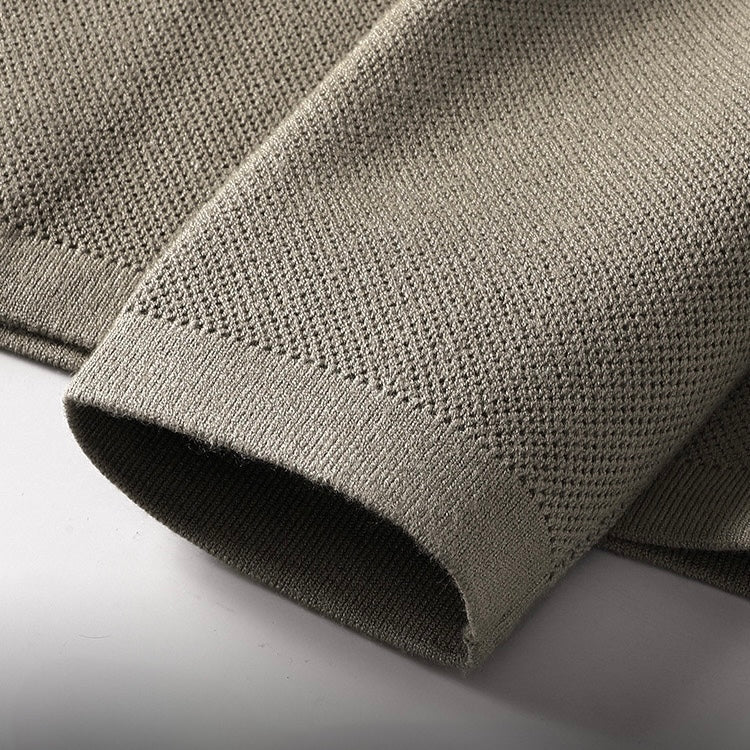 Weston knit cardigan cuff and hem texture detail