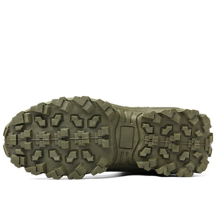 Weston work boots in green outsole tread view