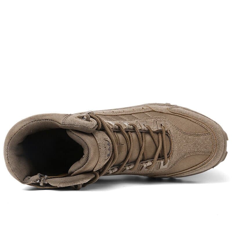 Weston work boots top view showing lace-up closure